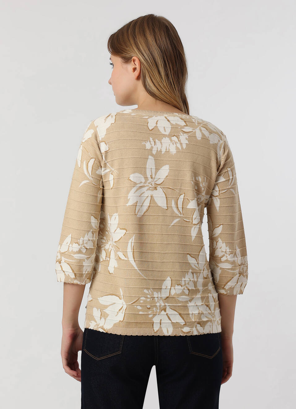 Women Beige Floral Print Flat Knit, , large image number 2