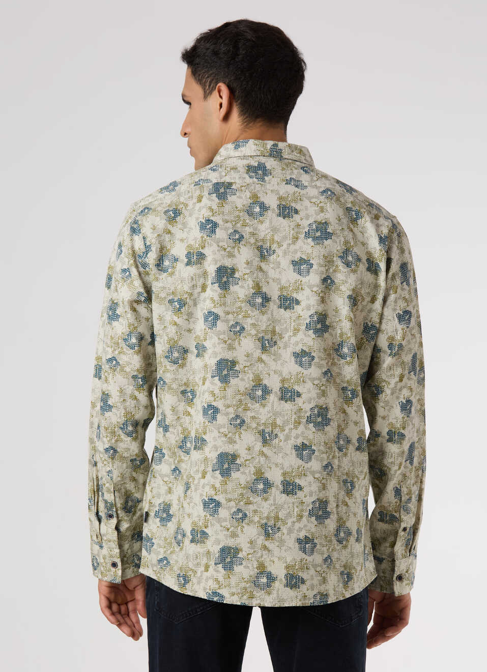 Men Beige Floral Print Casual Shirt, , large image number 2