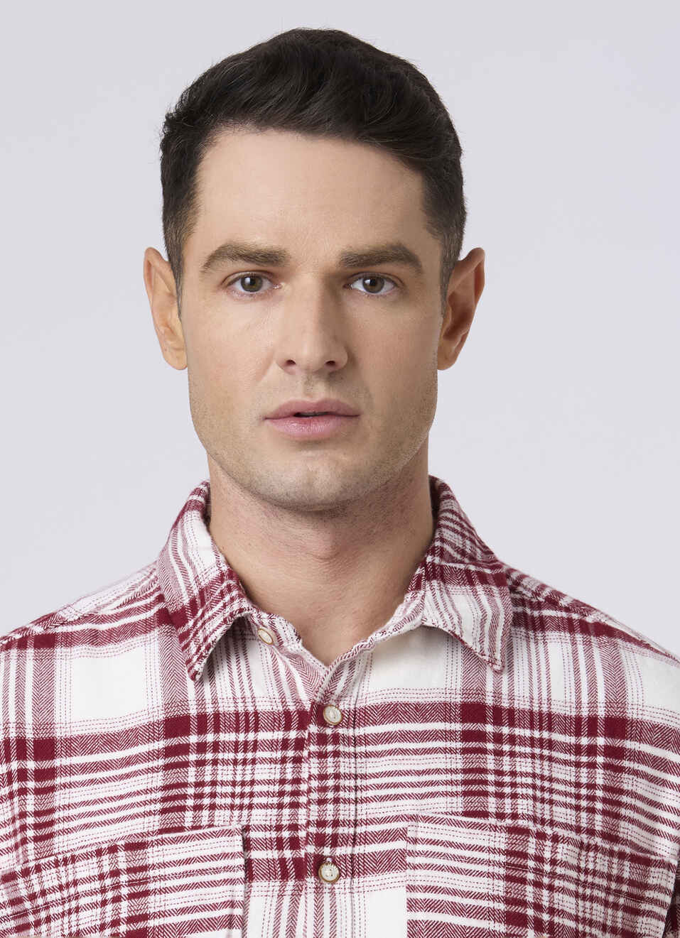 Men Red Checked Flap Pockets Casual Shirt, , large image number 4