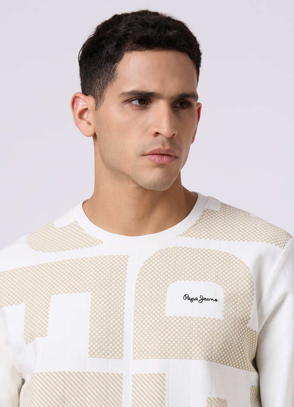 Men White Logo Print Regular Fit Sweatshirt, , large image number 4