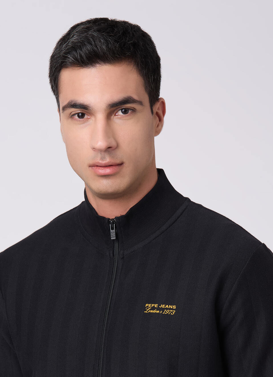 Men Black Regular Fit Textured Zip Up Sweatshirt, , large image number 4
