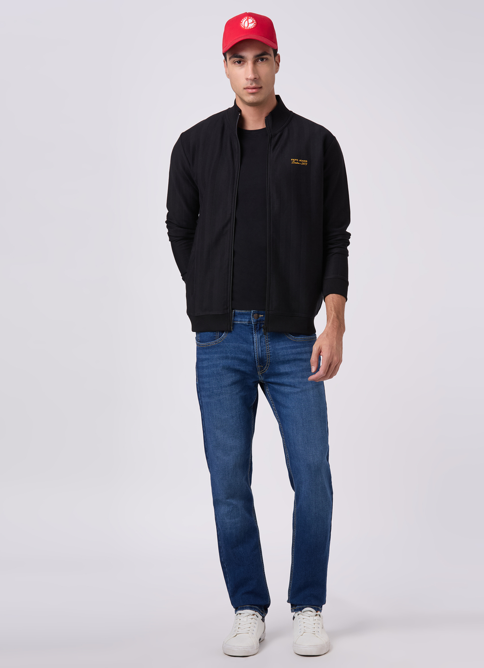 Men Black Regular Fit Textured Zip Up Sweatshirt, , large image number 5