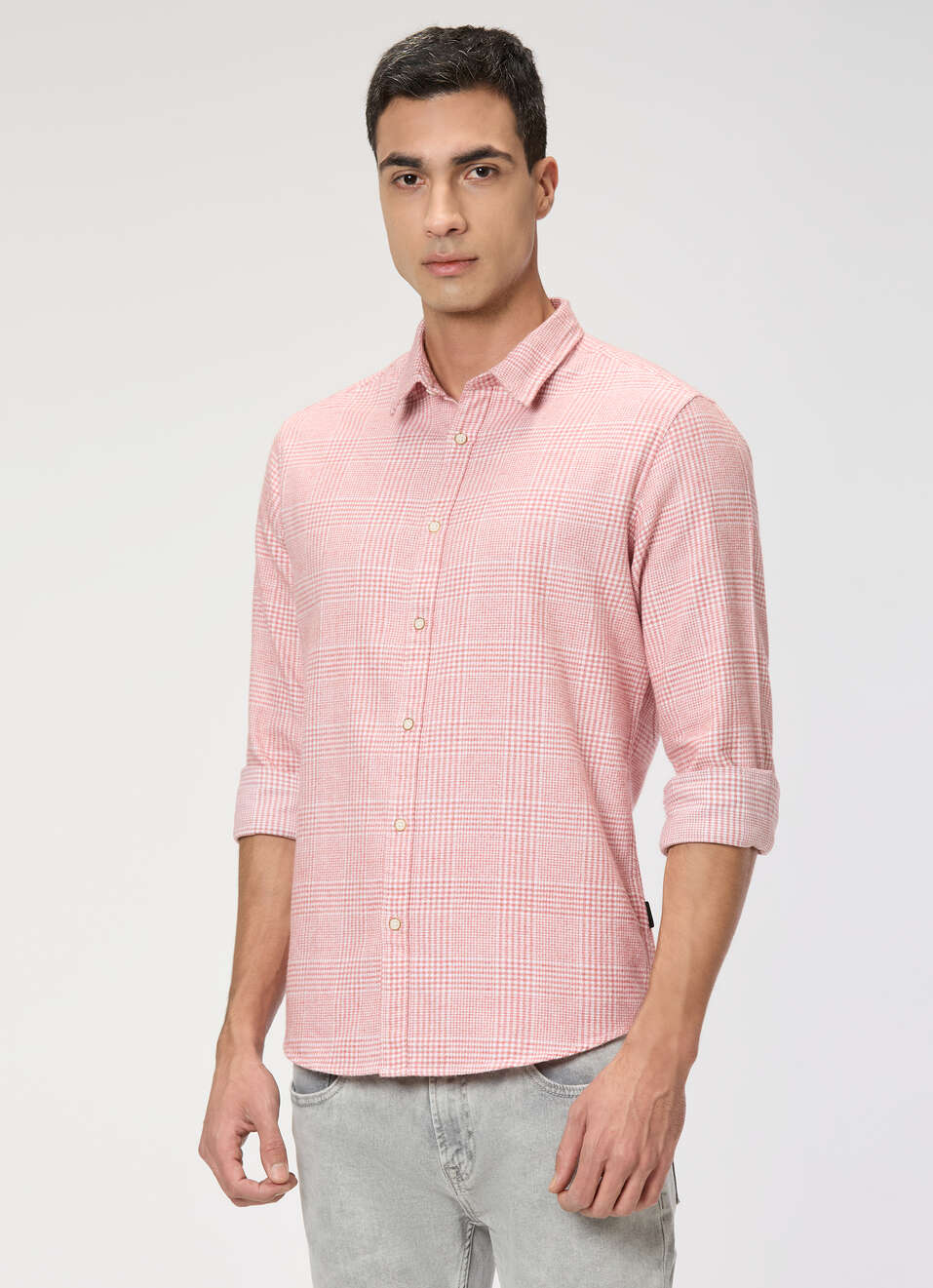Men Red Checked Full Sleeve Shirt, , large image number 3