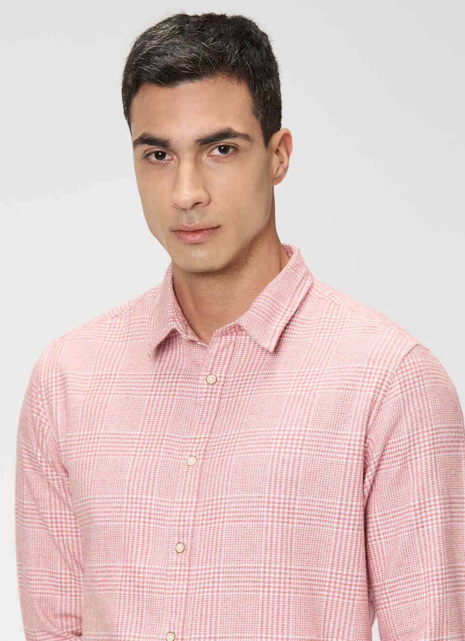 Men Red Checked Full Sleeve Shirt, , large image number 4