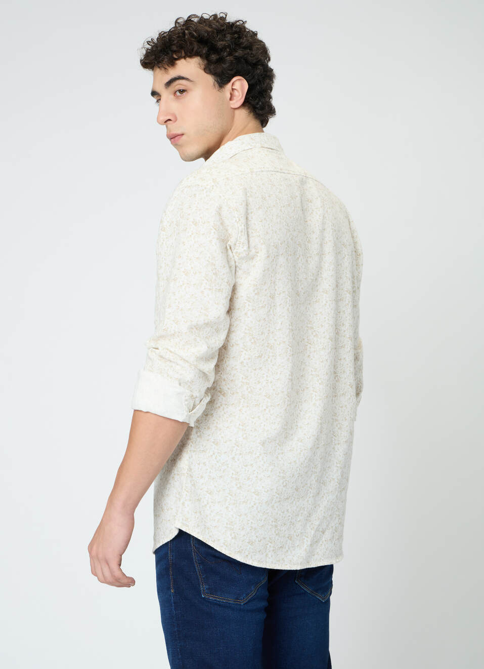 Men White Printed Shirt, , large image number 2