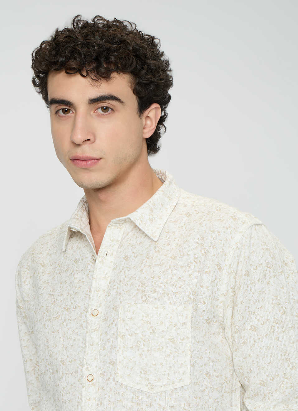 Men White Printed Shirt, , large image number 4