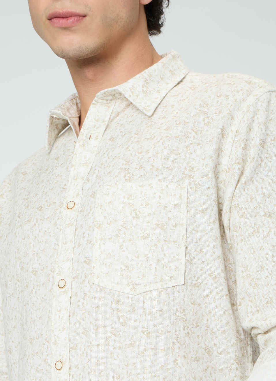 Men White Printed Shirt, , large image number 6