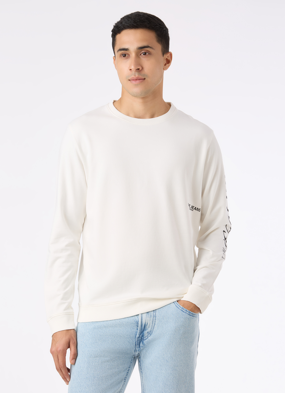 Men Off White Back Football Graphic Print Sweatshirt, , large image number 1