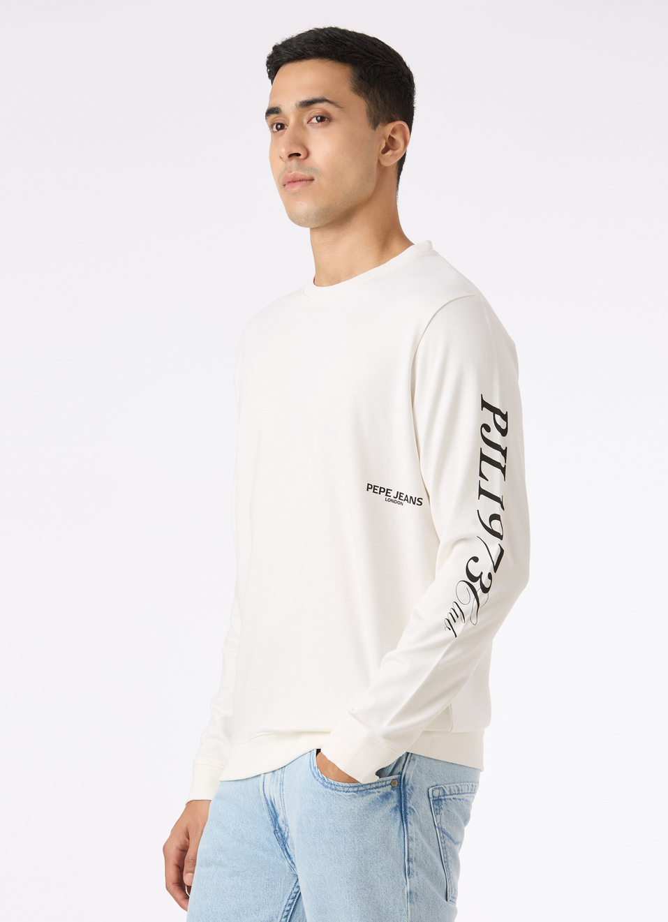 Men Off White Back Football Graphic Print Sweatshirt, , large image number 3