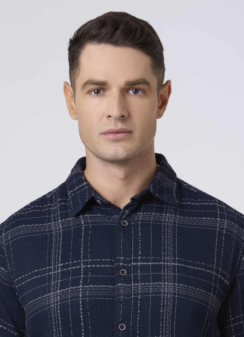 Men Navy Checked Casual Shirt, , large image number 4