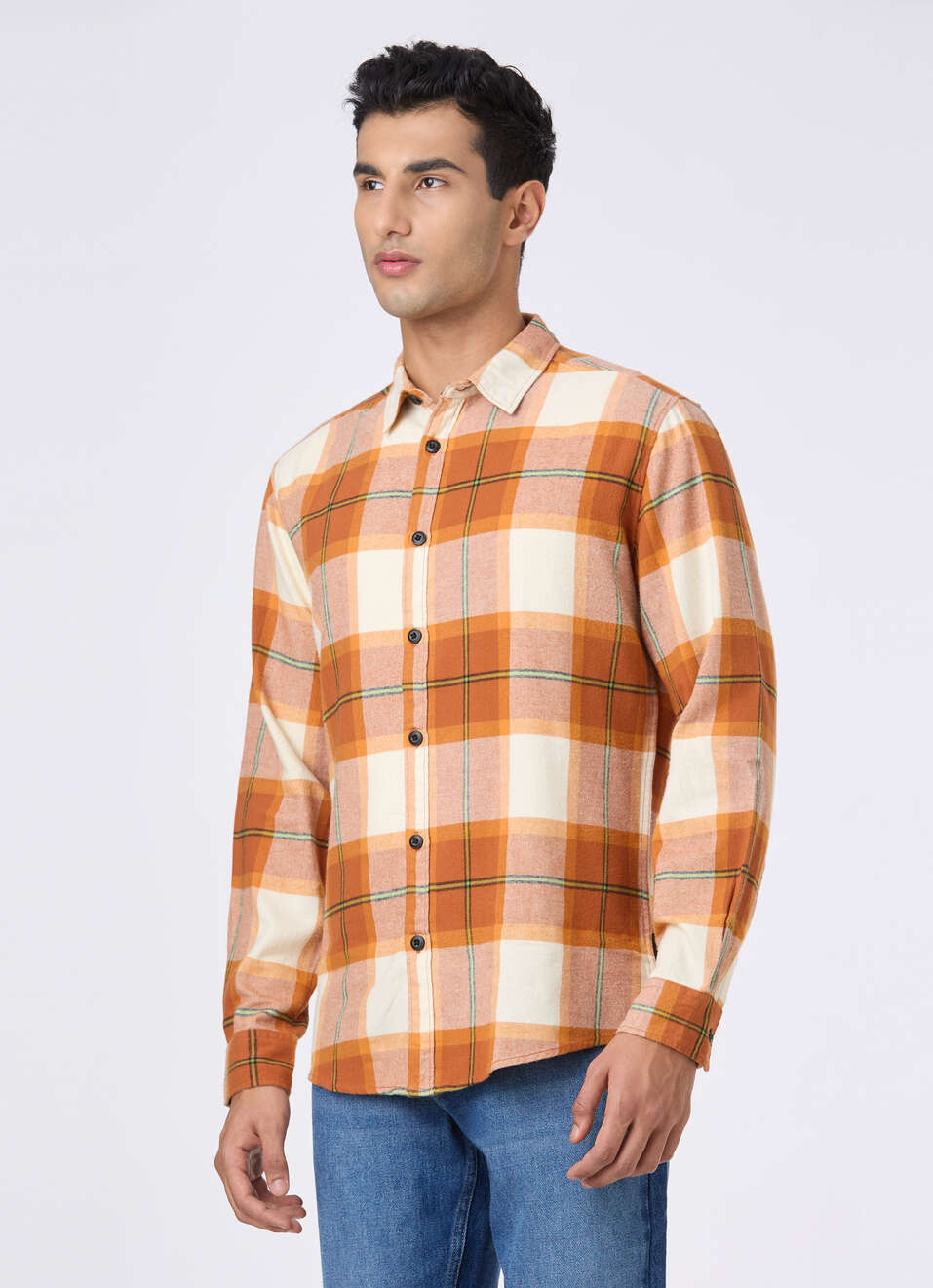 Men Brown Tarten Check Full Sleeve Shirt, , large image number 3