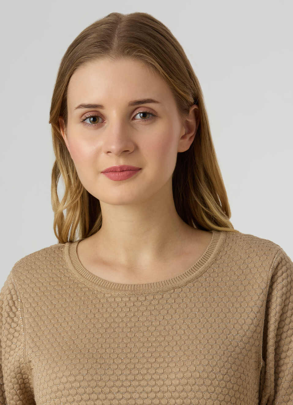 Women Beige Textured Regular Fit Knit Top, , large image number 4