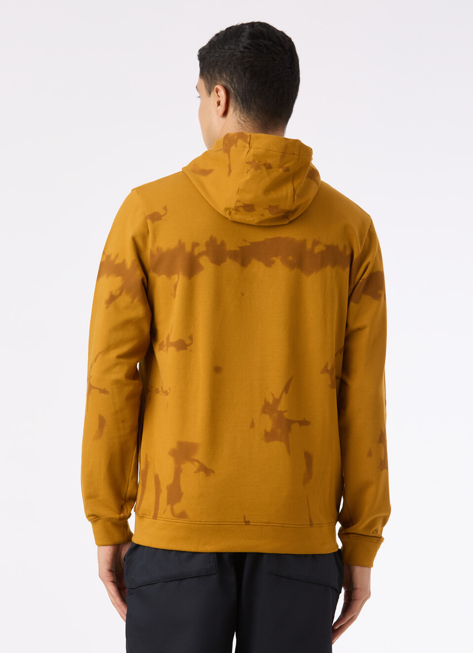 Men Brown Tie And Dye Hooded Regular Fit Sweatshirt, , large image number 2