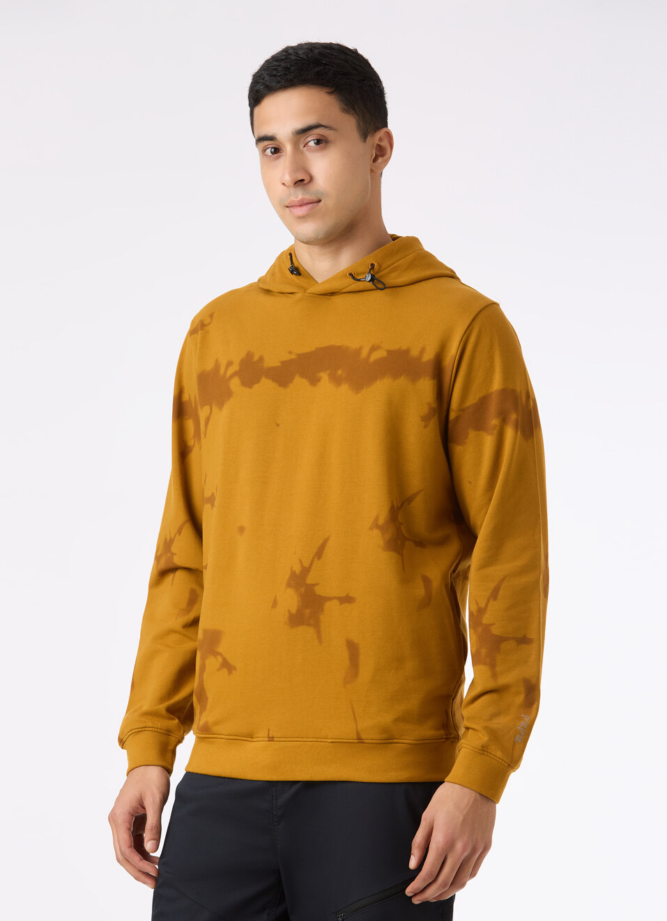 Men Brown Tie And Dye Hooded Regular Fit Sweatshirt, , large image number 3