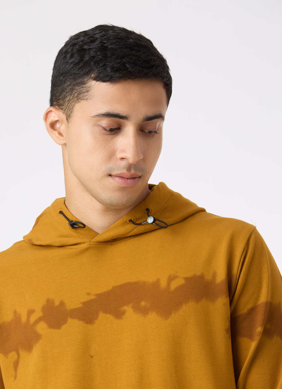 Men Brown Tie And Dye Hooded Regular Fit Sweatshirt, , large image number 4