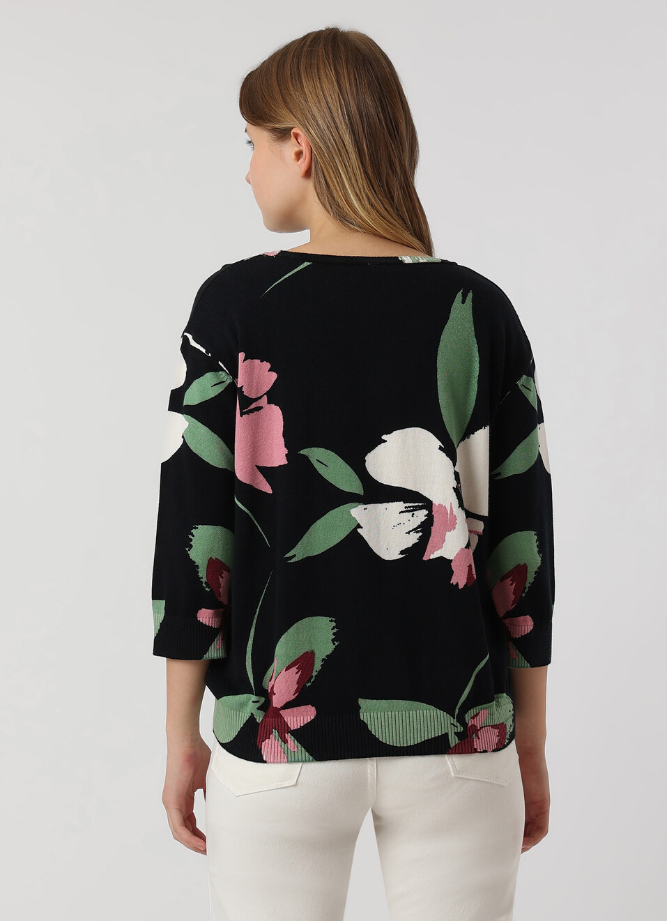 Women Black Floral Print Flat Knit, , large image number 2