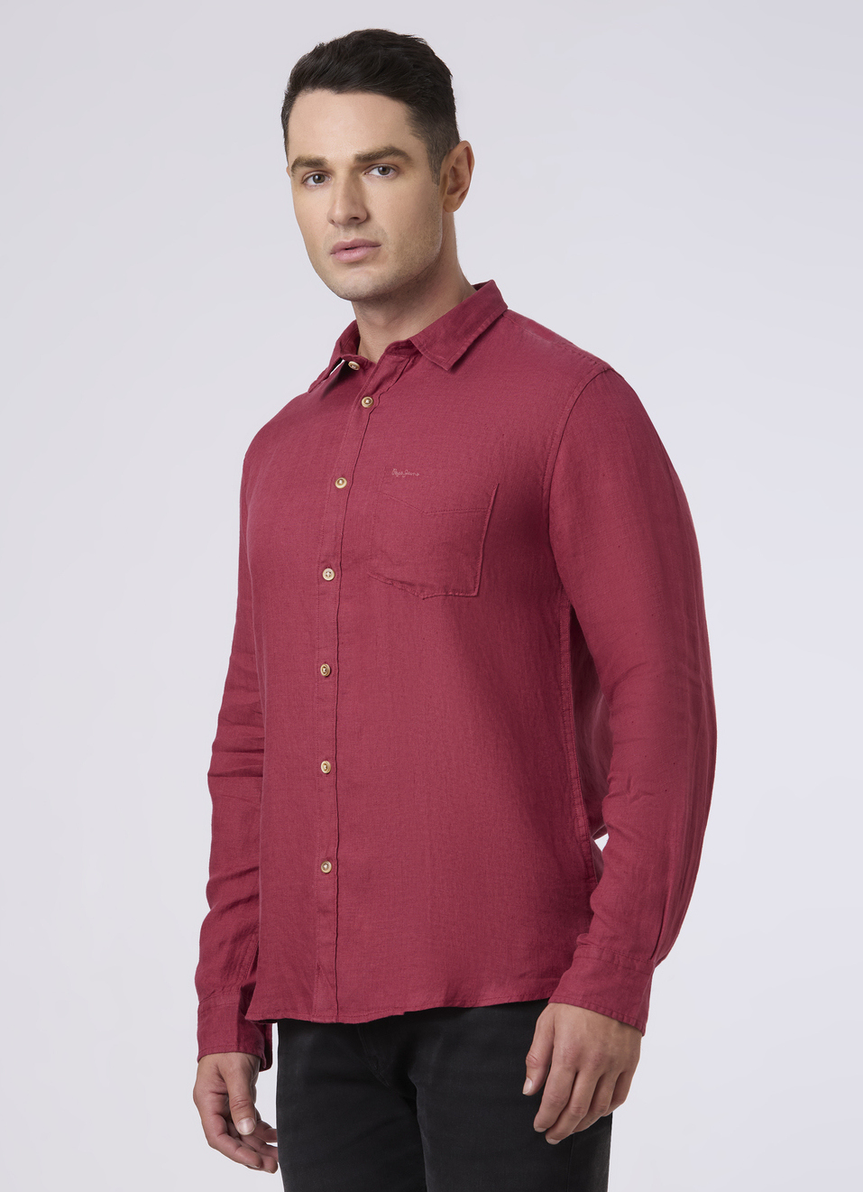 Men Rust Brown Pure Linen Full Sleeve Shirt, , large image number 3