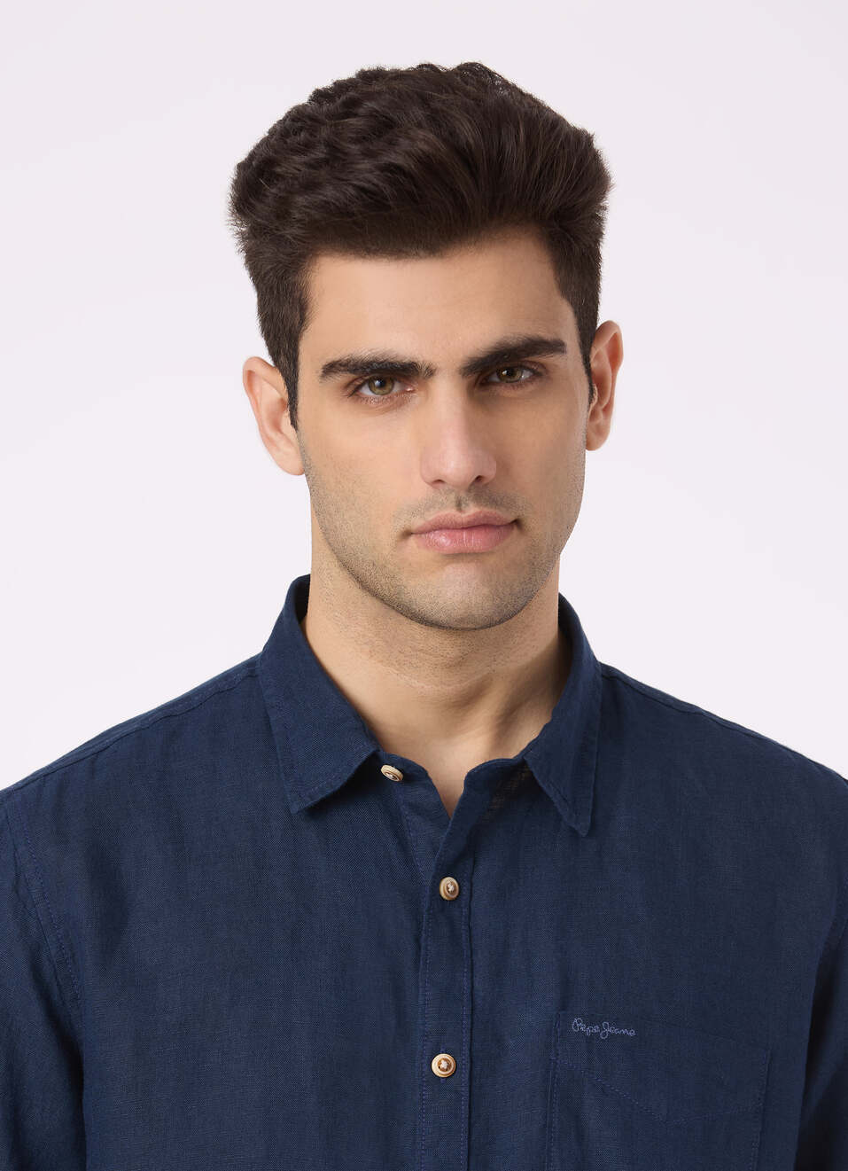 Men Blue Pure Linen Full Sleeve Shirt, , large image number 4