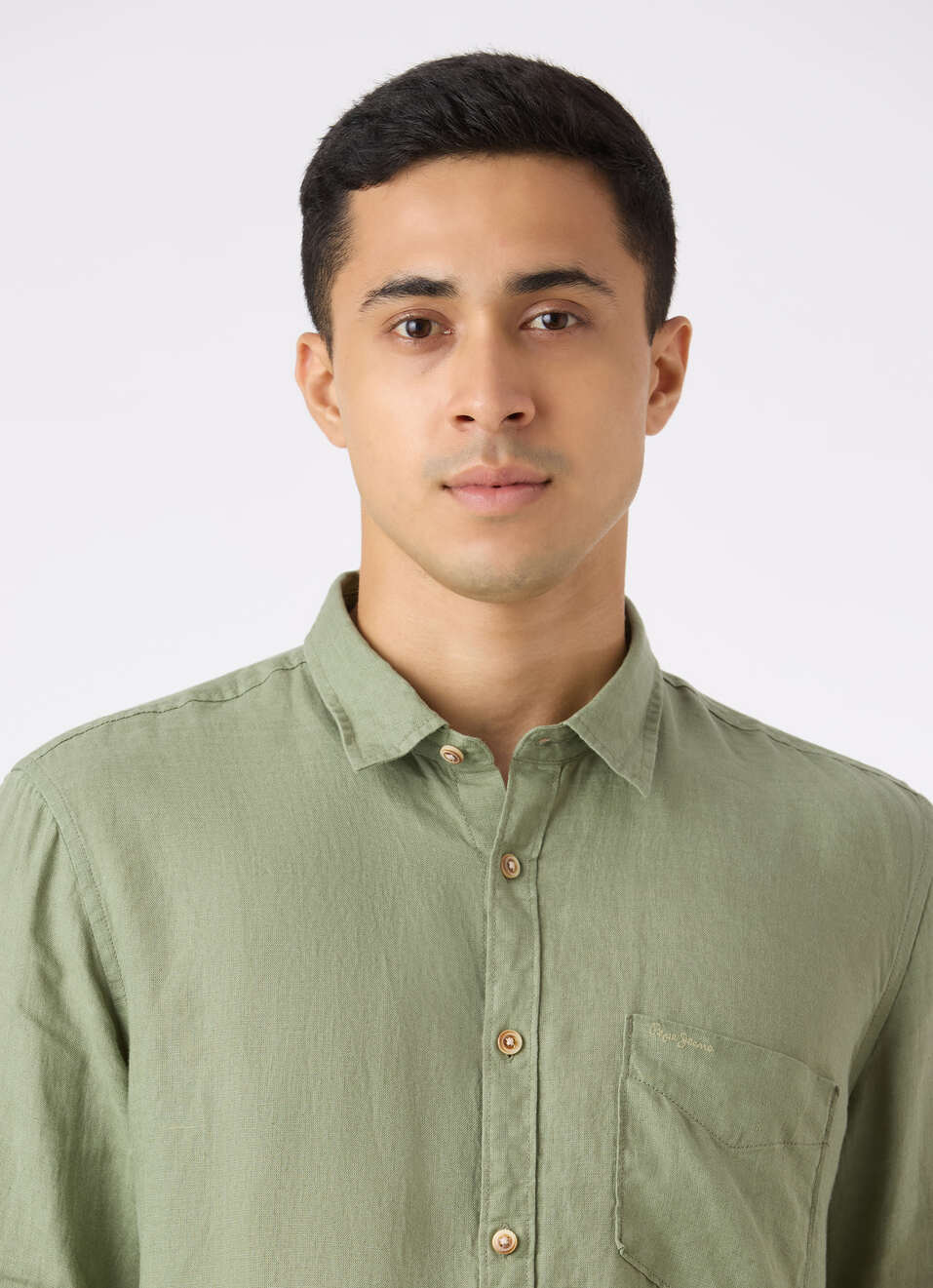 Men Sage Green Pure Linen Full Sleeve Shirt, , large image number 4