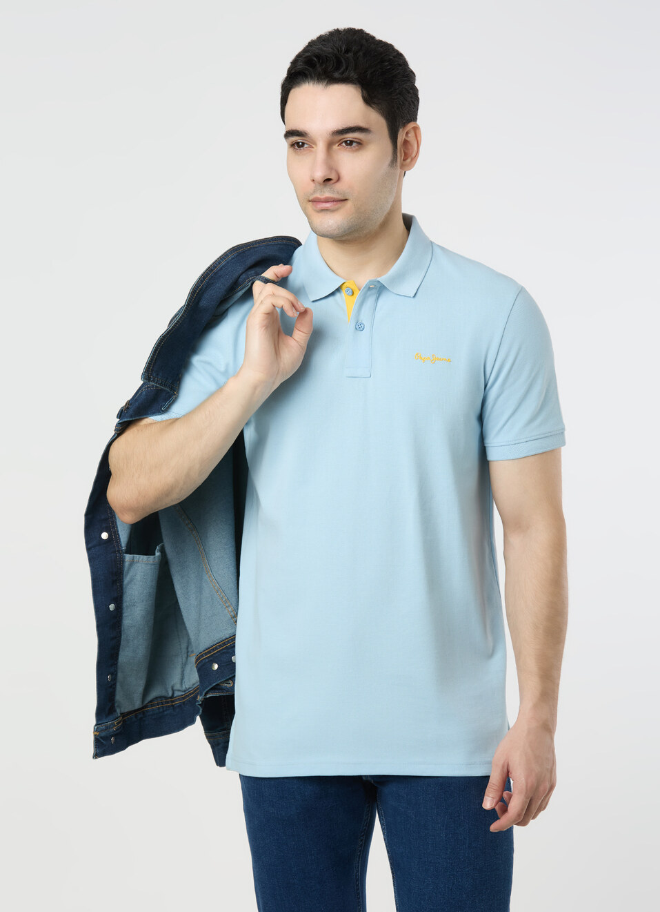 Men Sky Blue Regular Fit Polo, , large image number 0