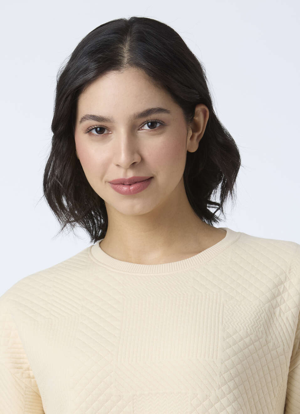 Women Beige Textured Patchwork Sweatshirt, , large image number 4