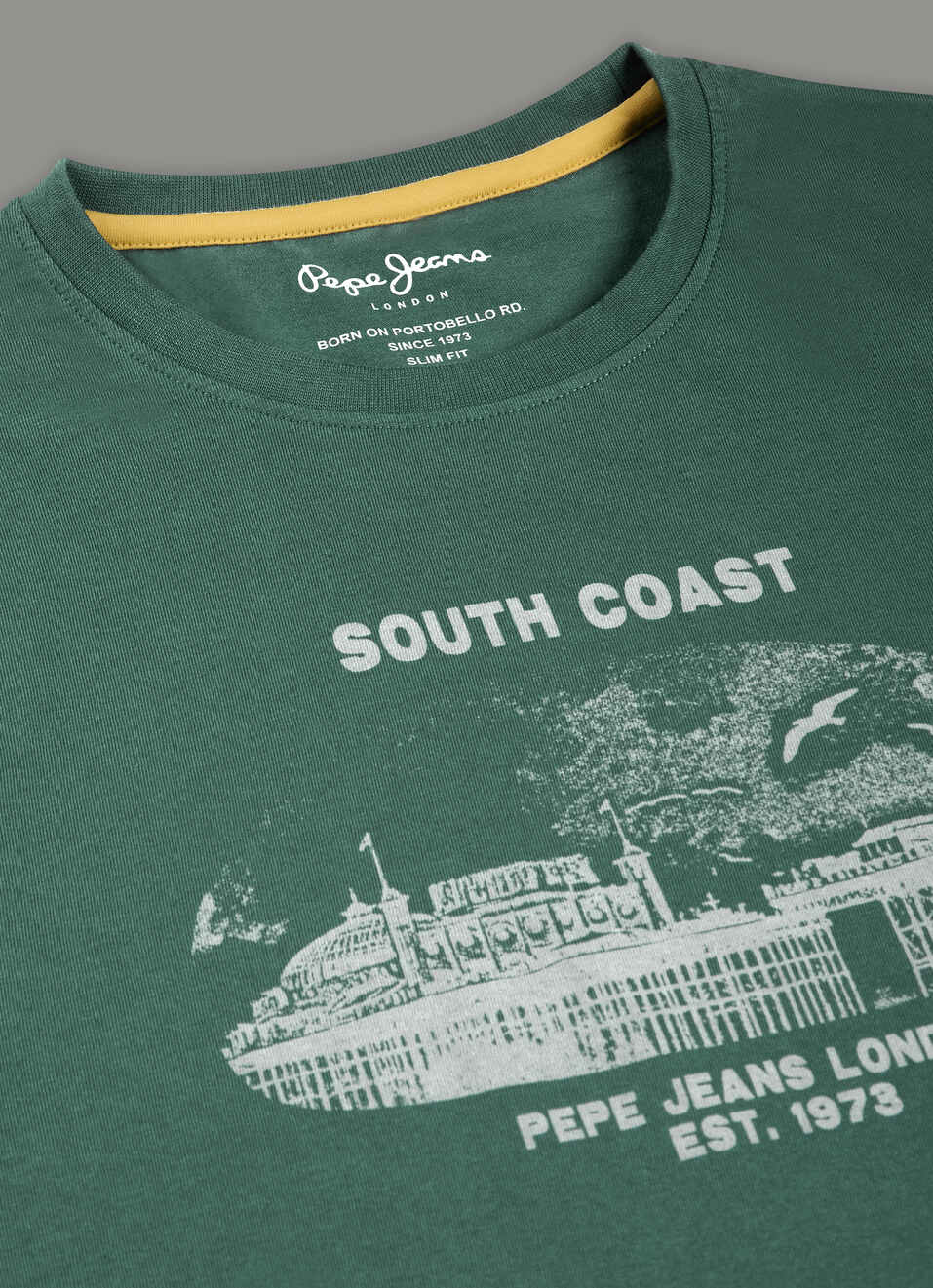 Men Green Placement Print Slim Fit T-shirt, , large image number 7