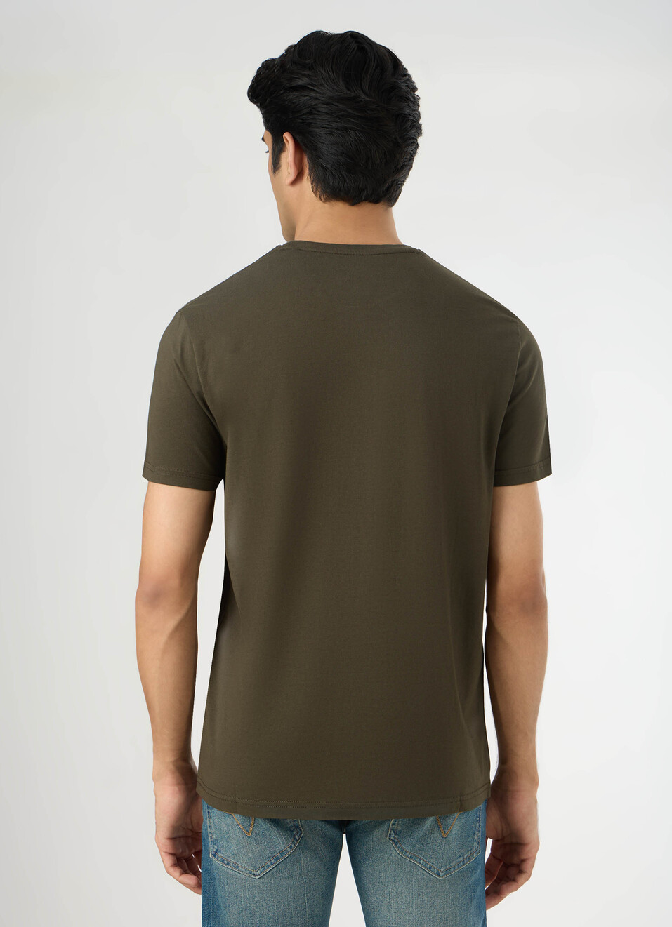 Men Olive Green Slim Graphic T-shirt, , large image number 2