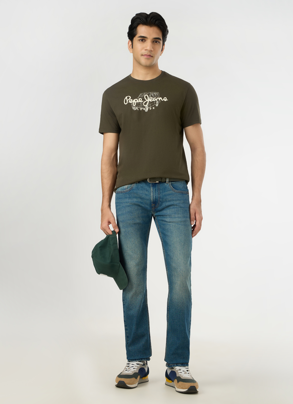 Men Olive Green Slim Graphic T-shirt, , large image number 5
