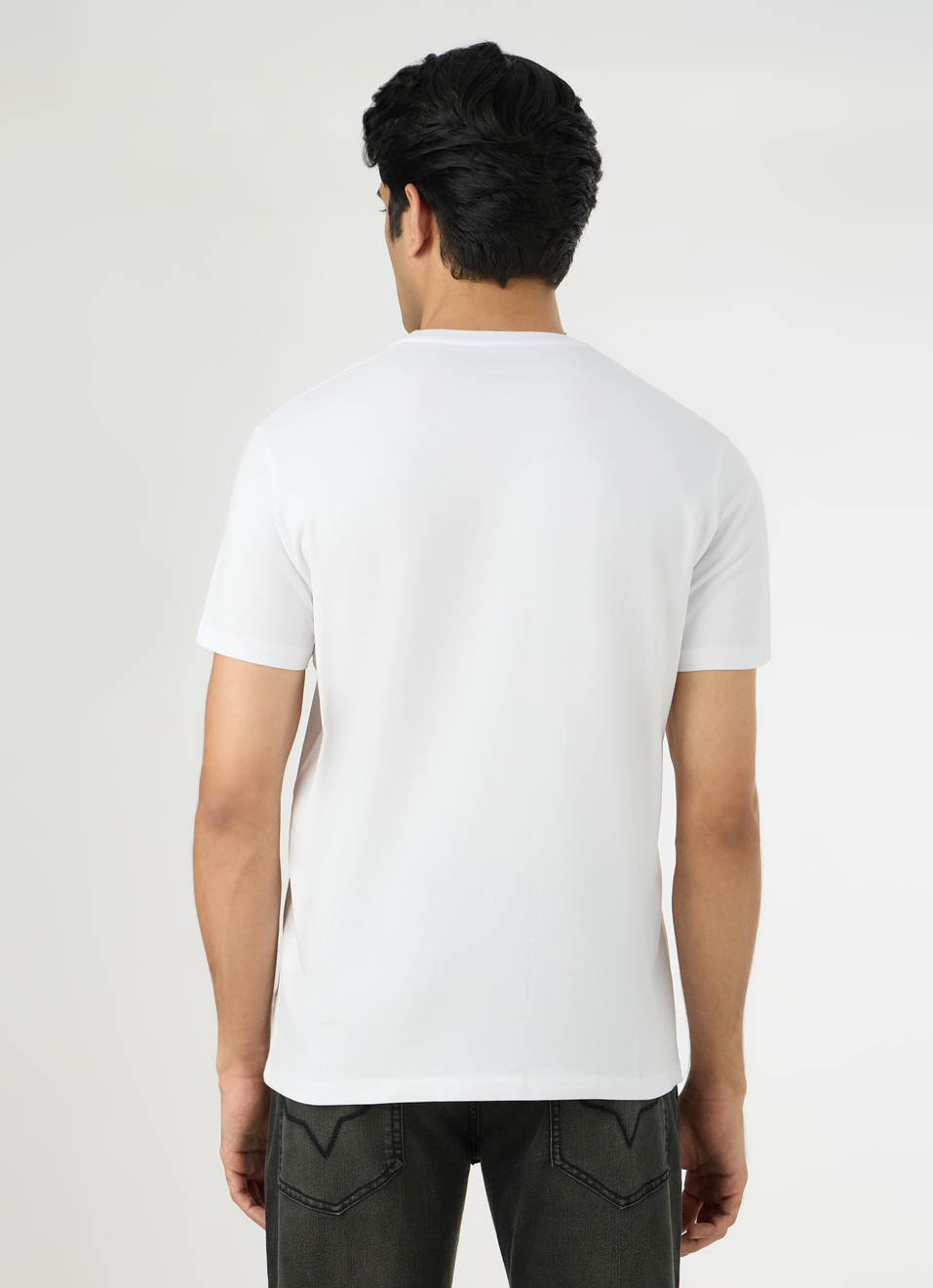Men White Slim Graphic T-shirt, , large image number 2