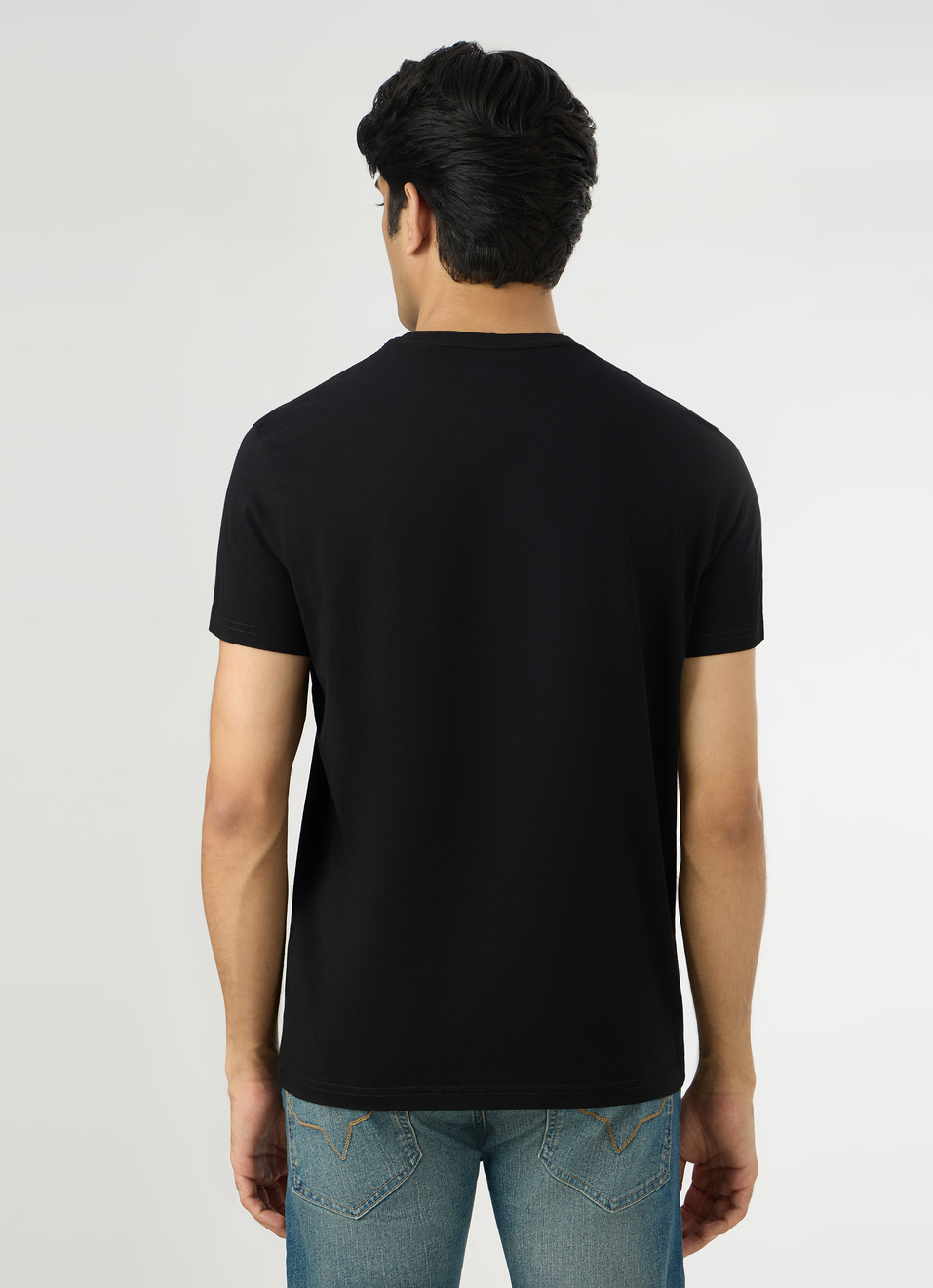 Men Black Slim Graphic T-shirt, , large image number 2