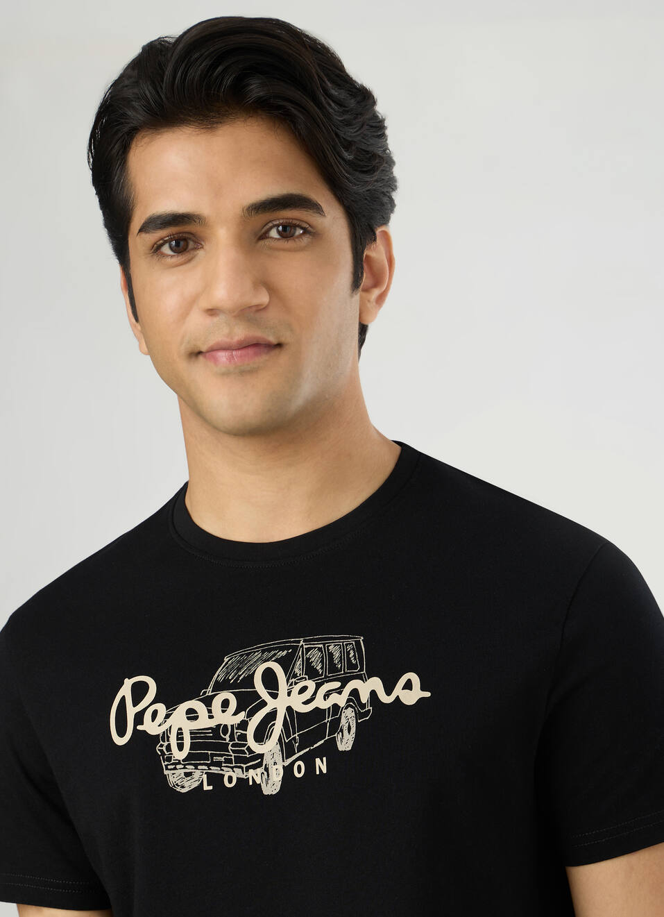 Men Black Slim Graphic T-shirt, , large image number 4
