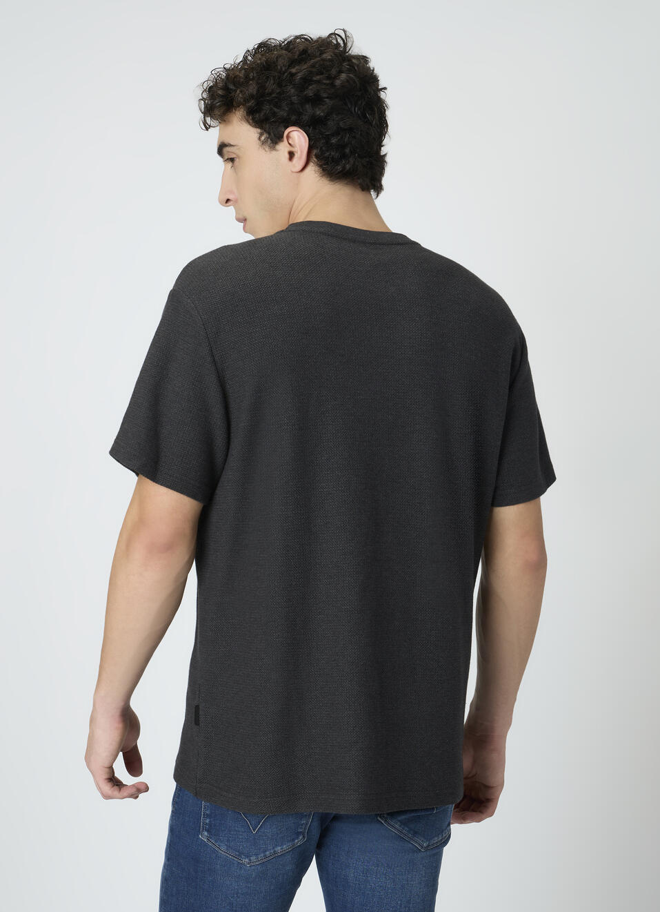 Men Grey Relaxed Graphic T-shirt, , large image number 2