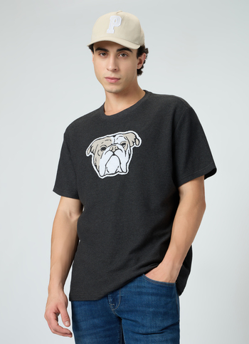 Men Grey Relaxed Graphic T-shirt
