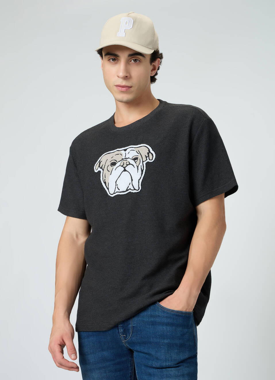 Men Grey Relaxed Graphic T-shirt, , large image number 0