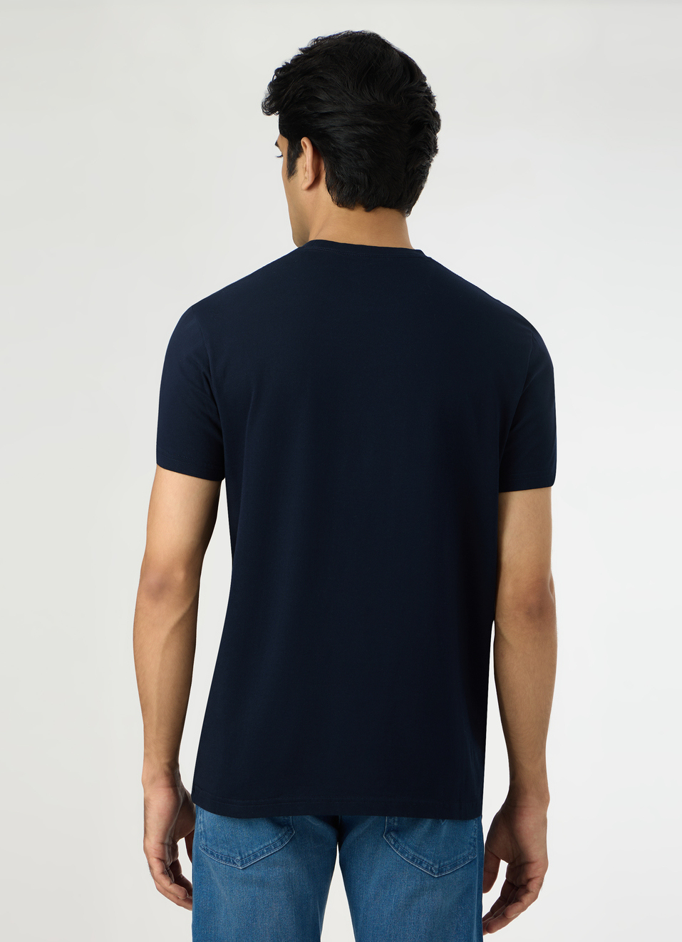 Men Navy Slim Graphic T-shirt, , large image number 2