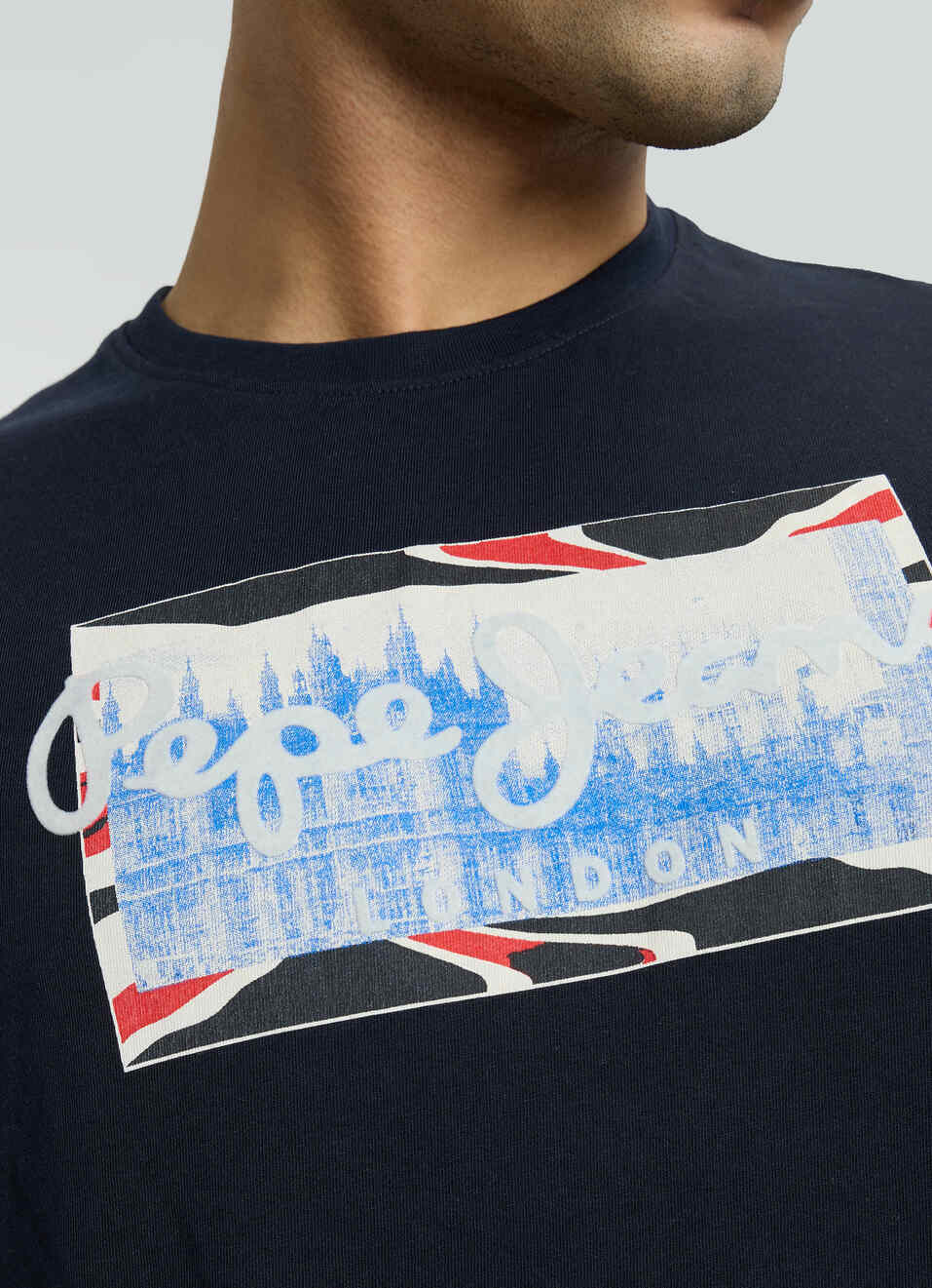 Men Navy Graphic Slim Fit T-shirt, , large image number 6