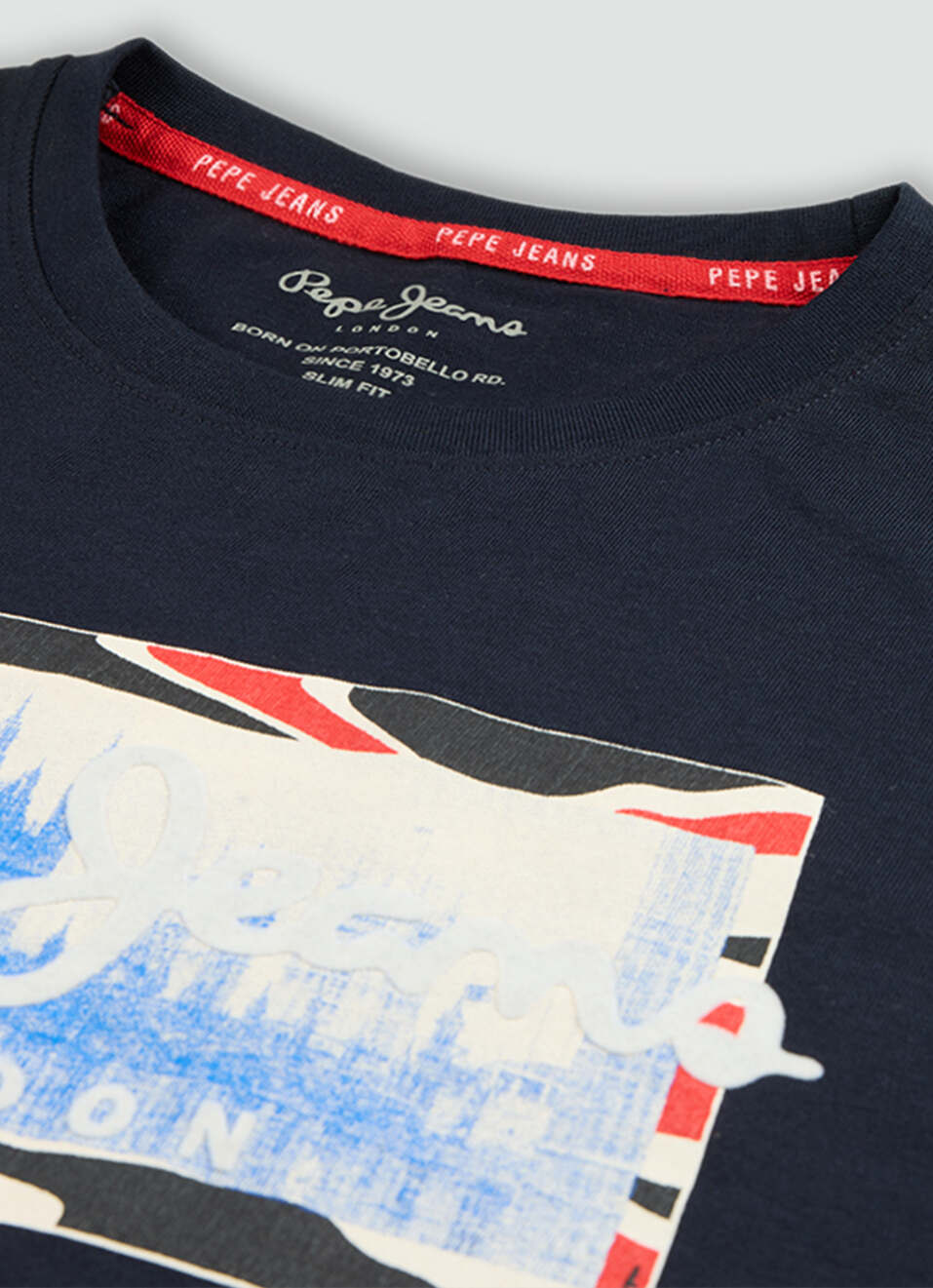 Men Navy Graphic Slim Fit T-shirt, , large image number 7