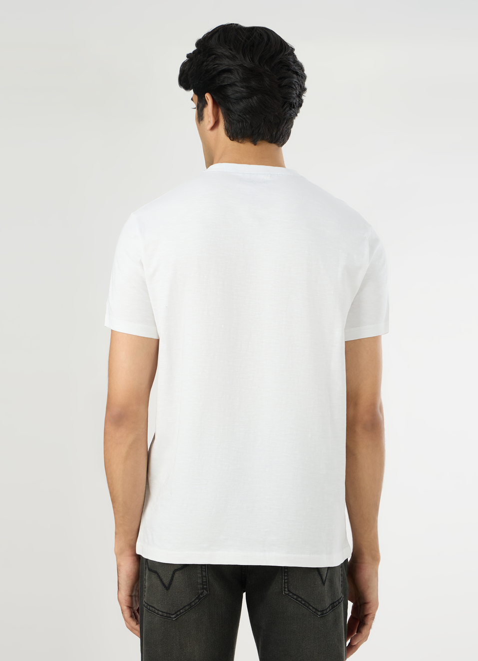 Men Off White Slim Graphic T-shirt, , large image number 2