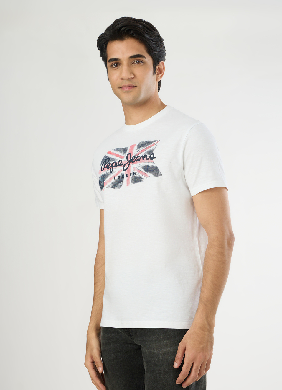 Men Off White Slim Graphic T-shirt, , large image number 3