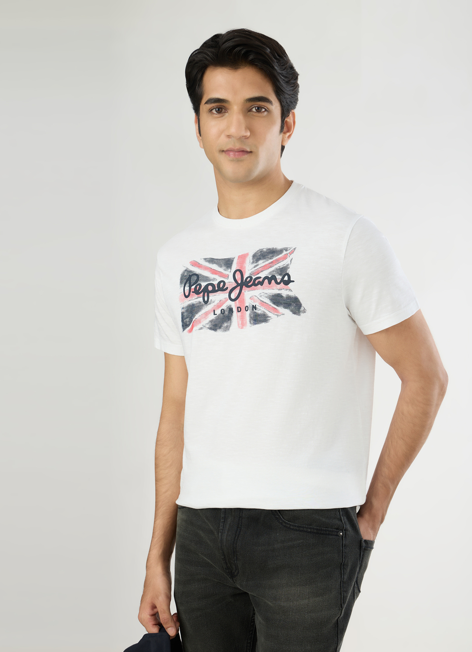 Men Off White Slim Graphic T-shirt, , large image number 0