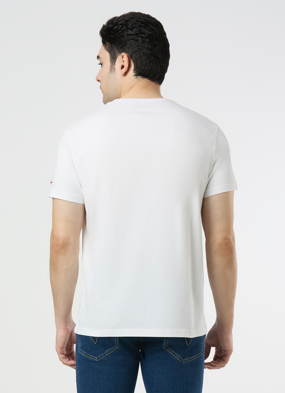 Men White Slim Graphic T-shirt, , large image number 2