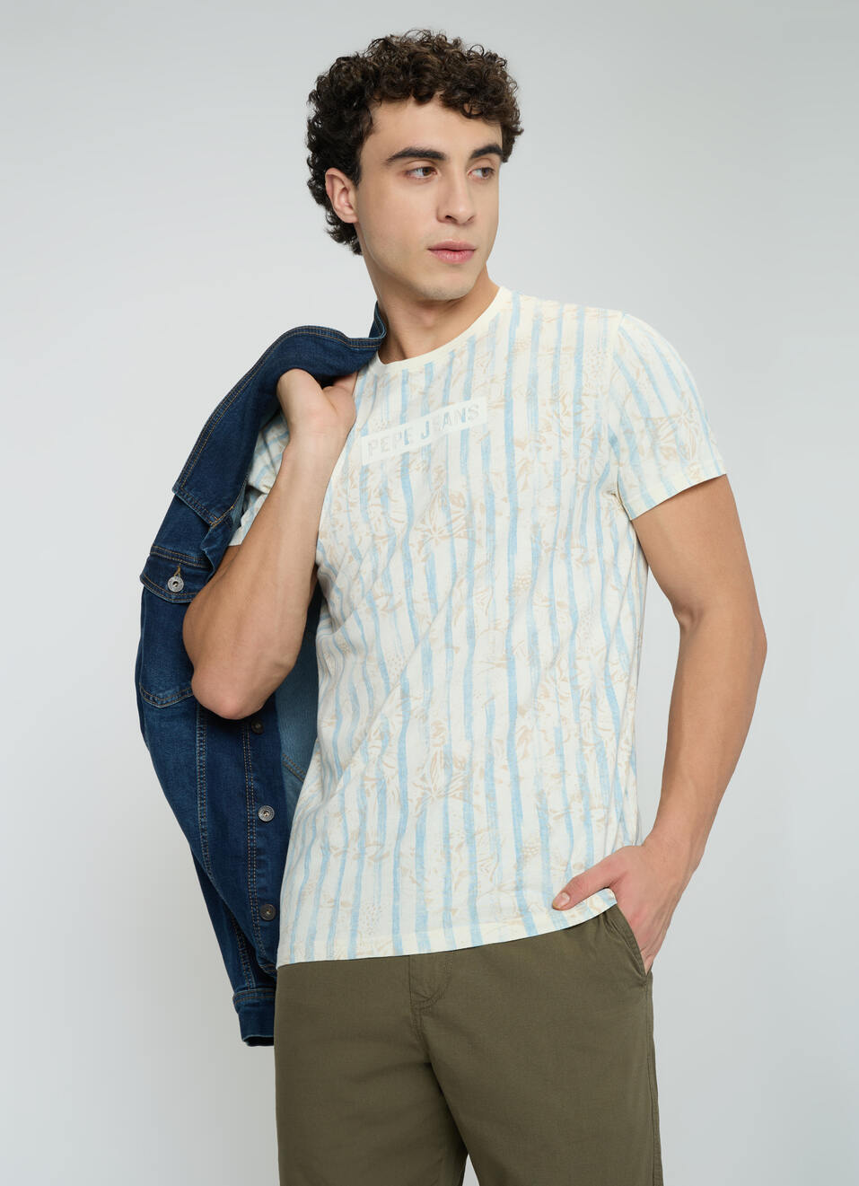 Men Off White Printed Slim Fit T-shirt, , large image number 0
