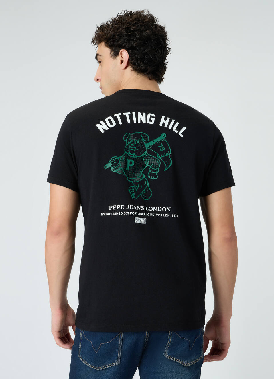 Men Black Graphic Slim Fit T-shirt, , large image number 2