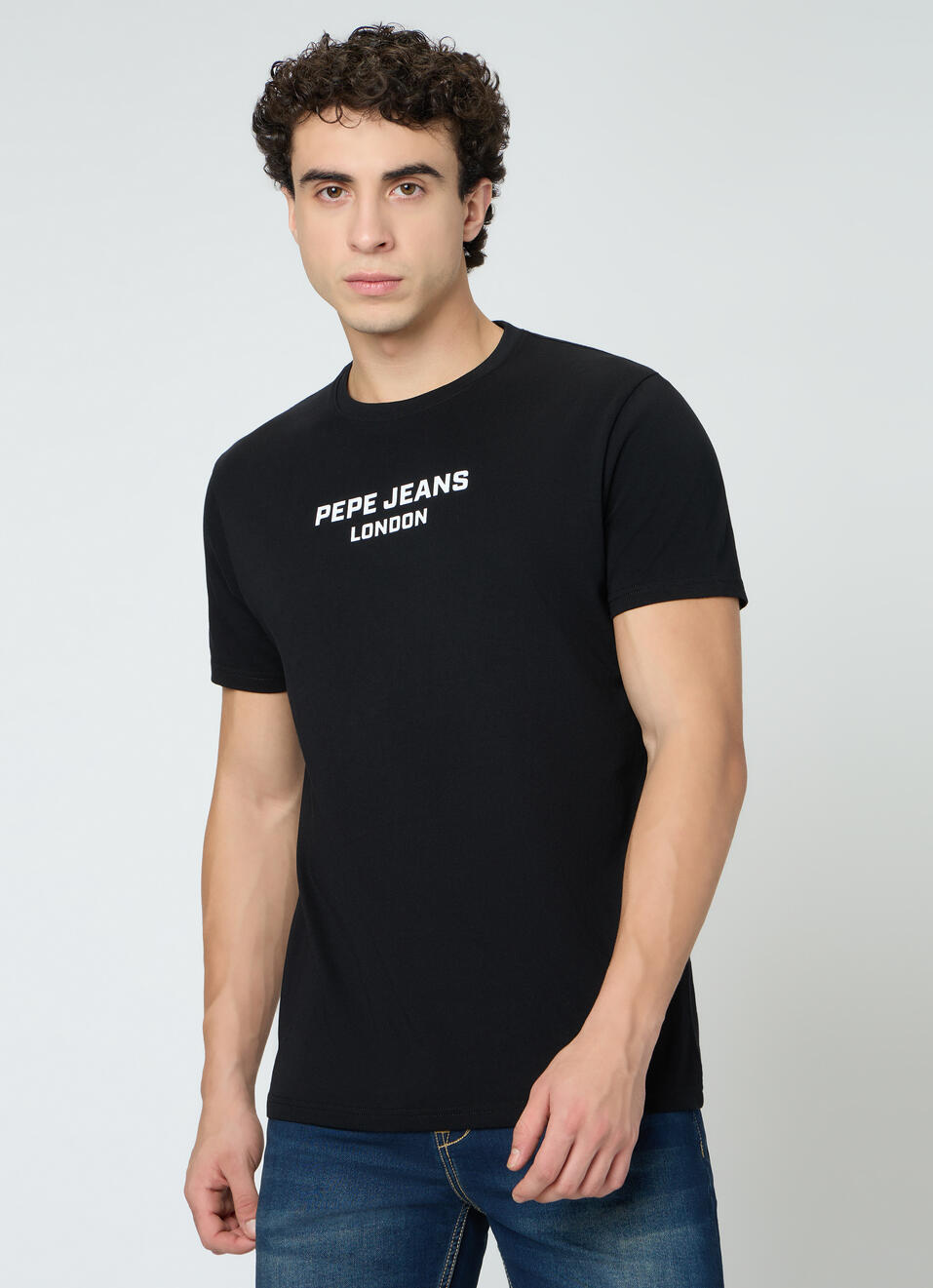 Men Black Graphic Slim Fit T-shirt, , large image number 3