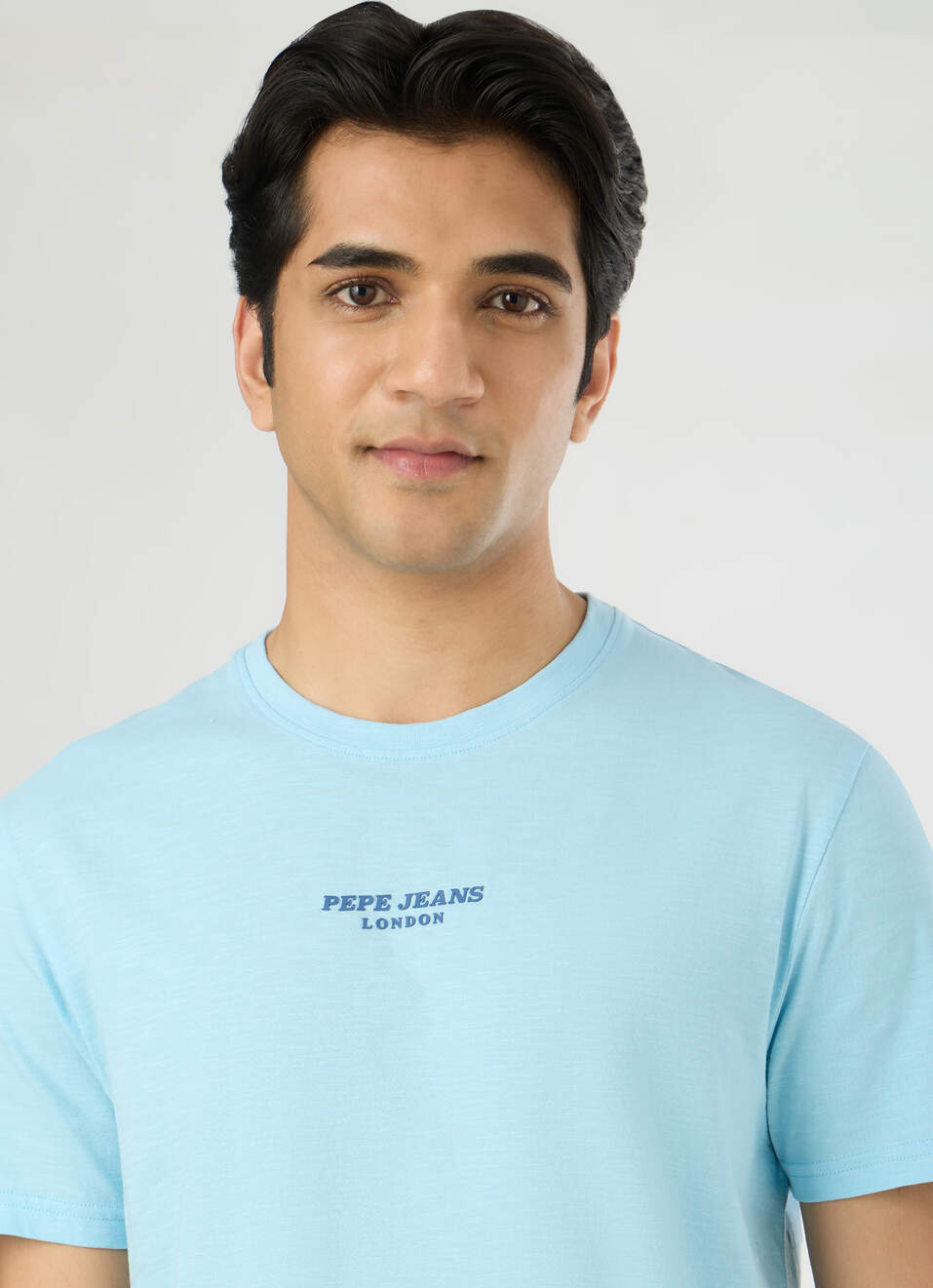Men Sky Blue Slim Back Print T-shirt, , large image number 4