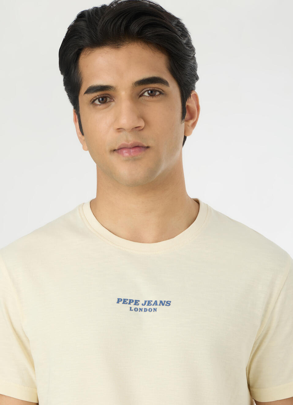 Men Ivory White Slim Back Print T-shirt, , large image number 4