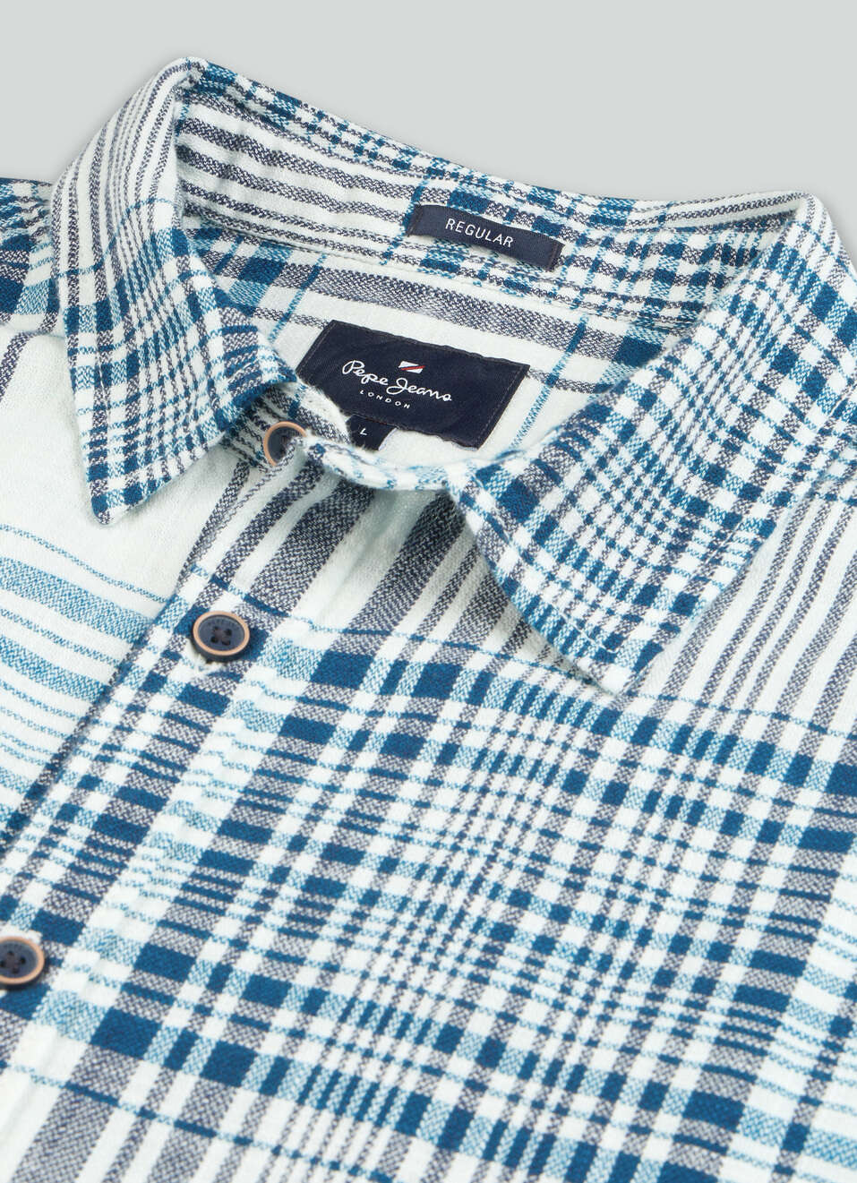 Men Teal Blue Checked Shirt, , large image number 7
