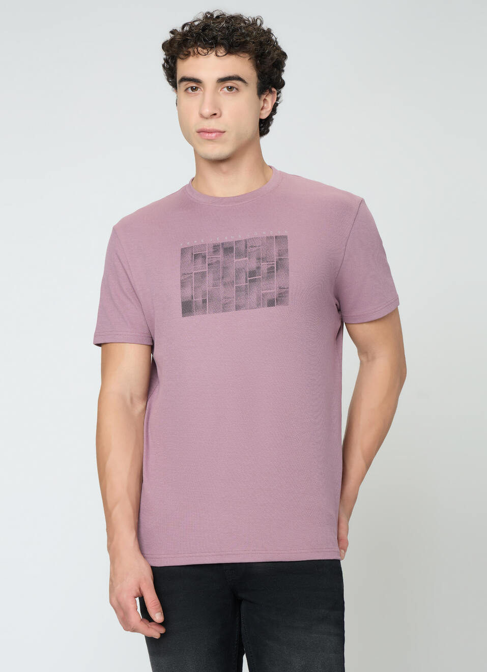 Men Purple Slim Fit Printed T-shirt, , large image number 1