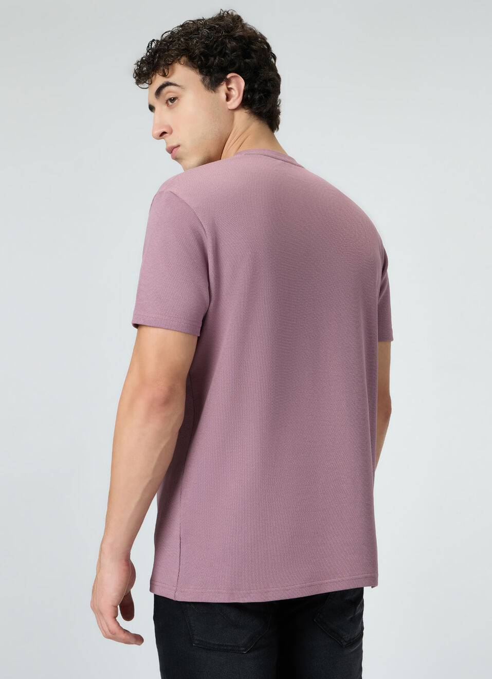 Men Purple Slim Fit Printed T-shirt, , large image number 2