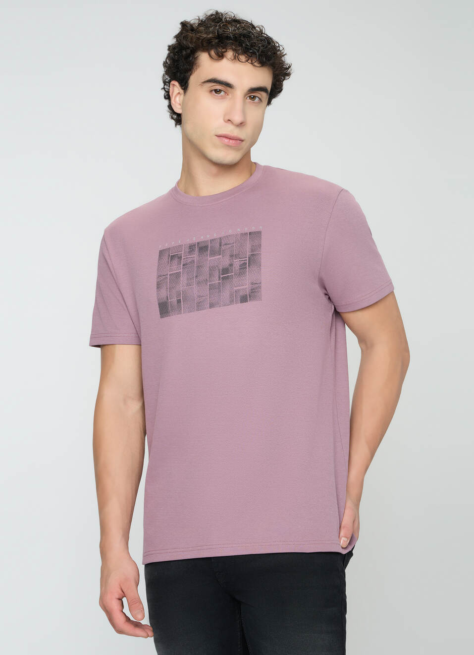 Men Purple Slim Fit Printed T-shirt, , large image number 3